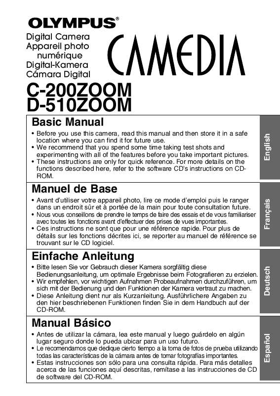 Guide utilisation OLYMPUS C-200 ZOOM  de la marque OLYMPUS