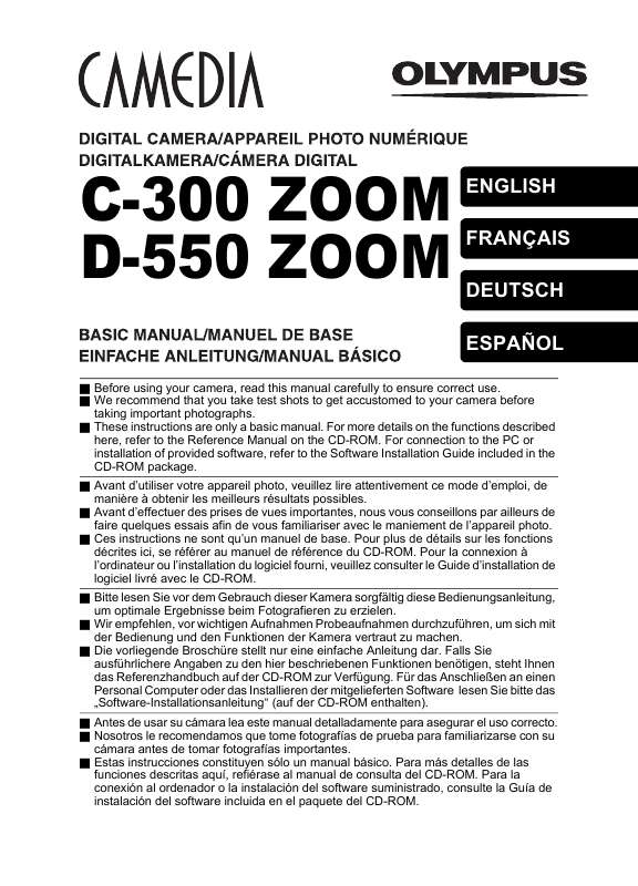 Guide utilisation OLYMPUS C-300 ZOOM  de la marque OLYMPUS