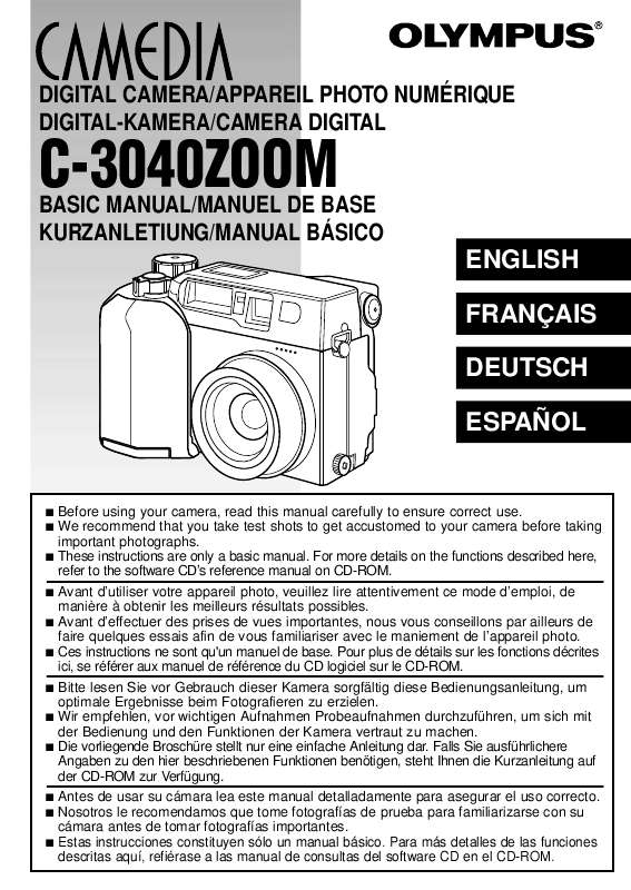 Guide utilisation OLYMPUS C-3040 ZOOM  de la marque OLYMPUS