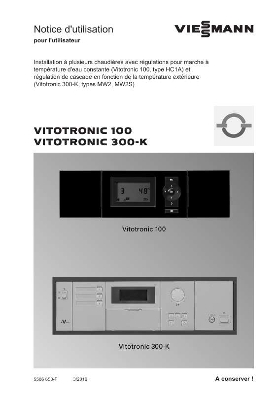 Guide utilisation VIESSMANN VITOTRONIC 100  de la marque VIESSMANN