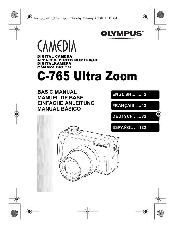Guide utilisation OLYMPUS C-765 ULTRA ZOOM  de la marque OLYMPUS