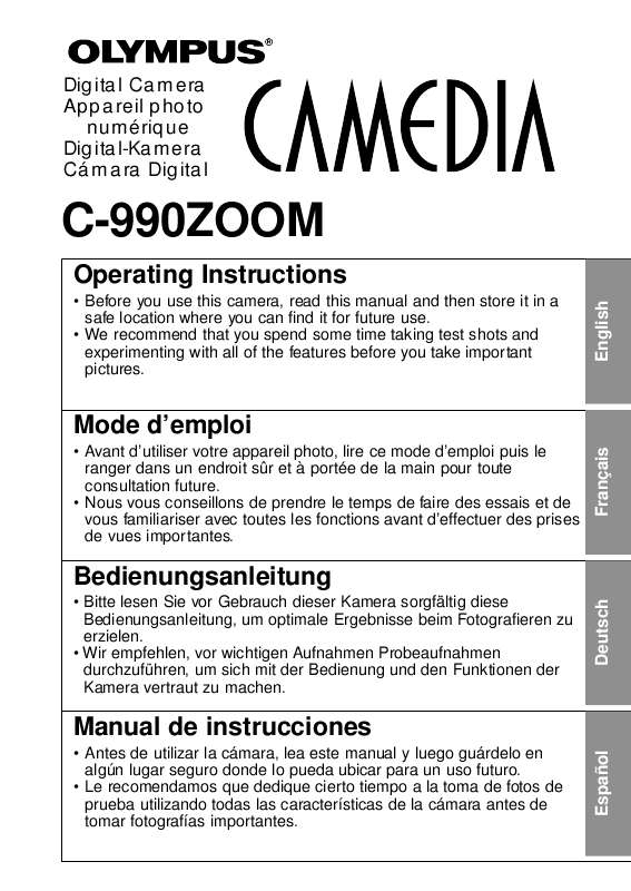 Guide utilisation OLYMPUS C-990 ZOOM  de la marque OLYMPUS