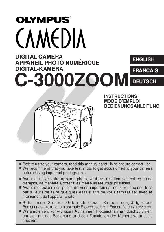 Guide utilisation OLYMPUS CAMEDIA C-3000 ZOOM  de la marque OLYMPUS