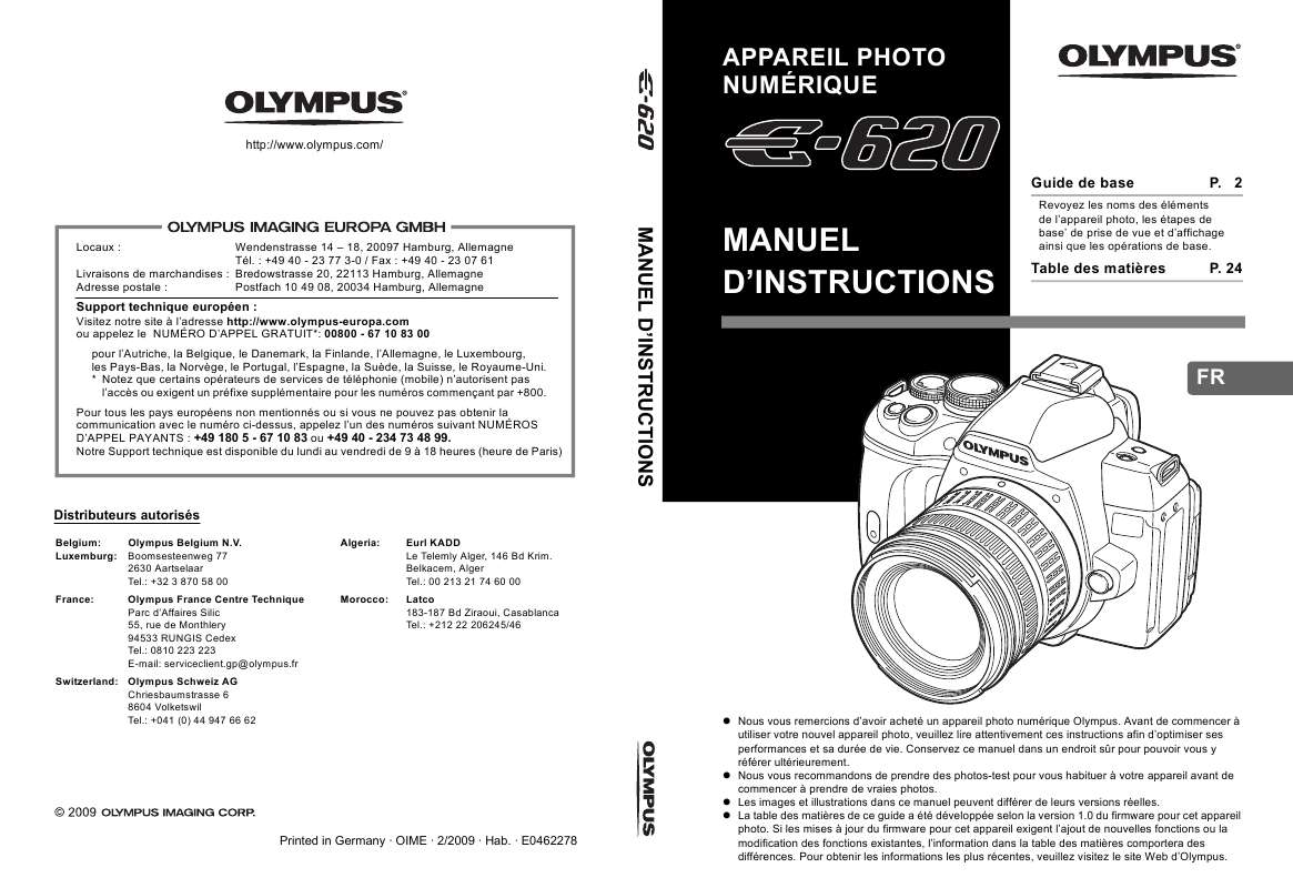 Guide utilisation OLYMPUS E-620  de la marque OLYMPUS