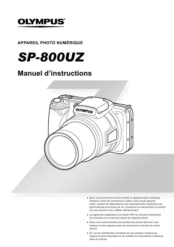 Guide utilisation OLYMPUS SP-800UZ  de la marque OLYMPUS