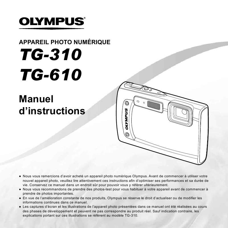 Guide utilisation OLYMPUS TG-310  de la marque OLYMPUS