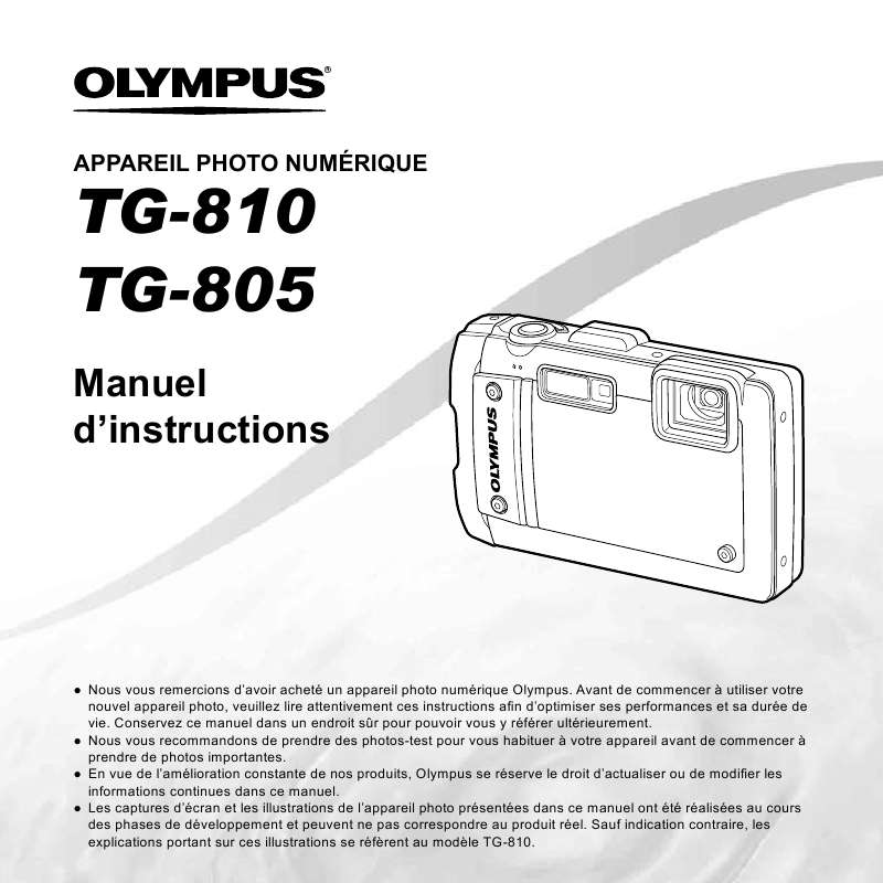 Guide utilisation OLYMPUS TG-805  de la marque OLYMPUS