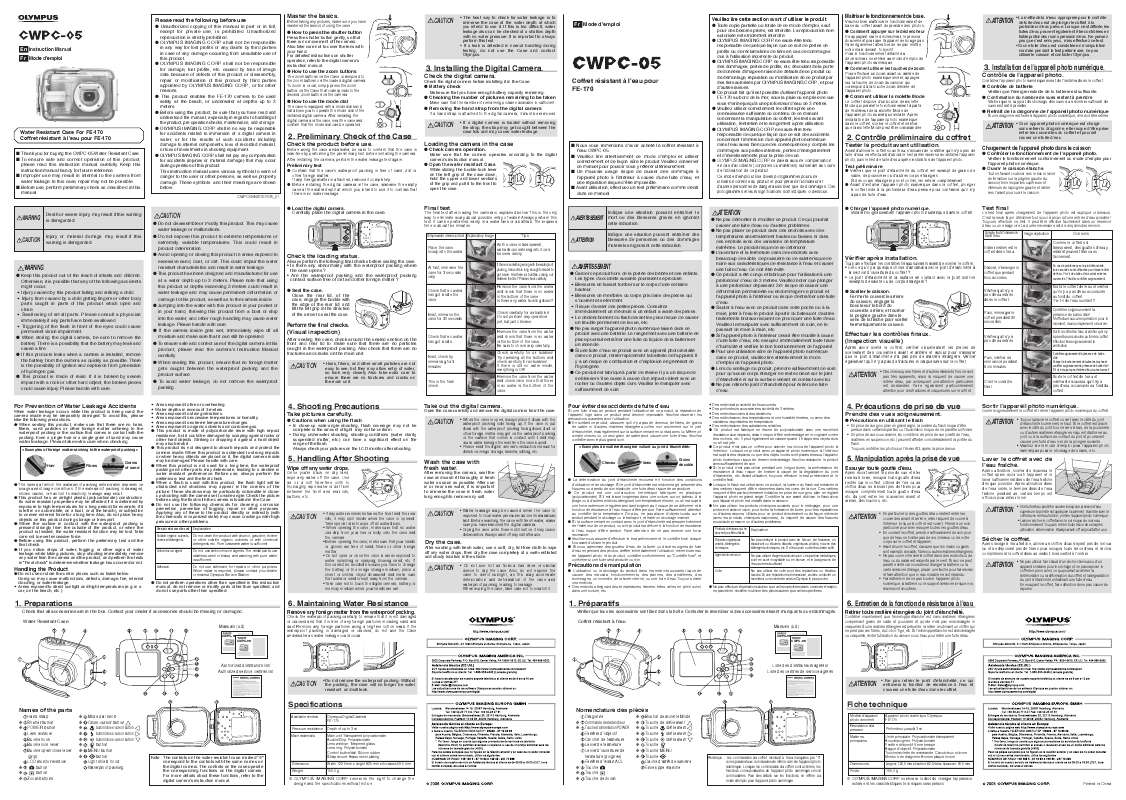 Guide utilisation OLYMPUS CWPC-05  de la marque OLYMPUS