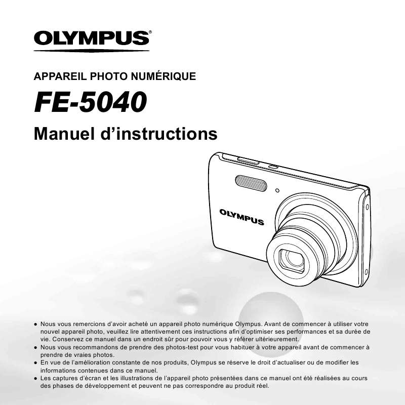 Guide utilisation OLYMPUS FE-5040  de la marque OLYMPUS