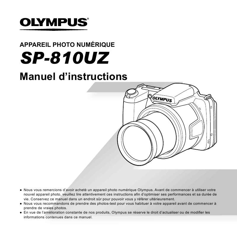 Guide utilisation OLYMPUS SP-810UZ  de la marque OLYMPUS