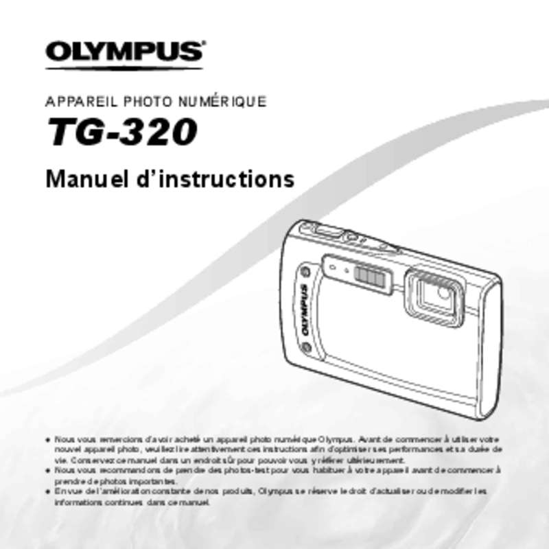 Guide utilisation OLYMPUS ALPINE KIT TG-320  de la marque OLYMPUS