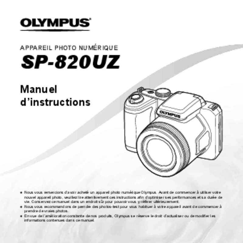 Guide utilisation OLYMPUS SP-820UZ  de la marque OLYMPUS