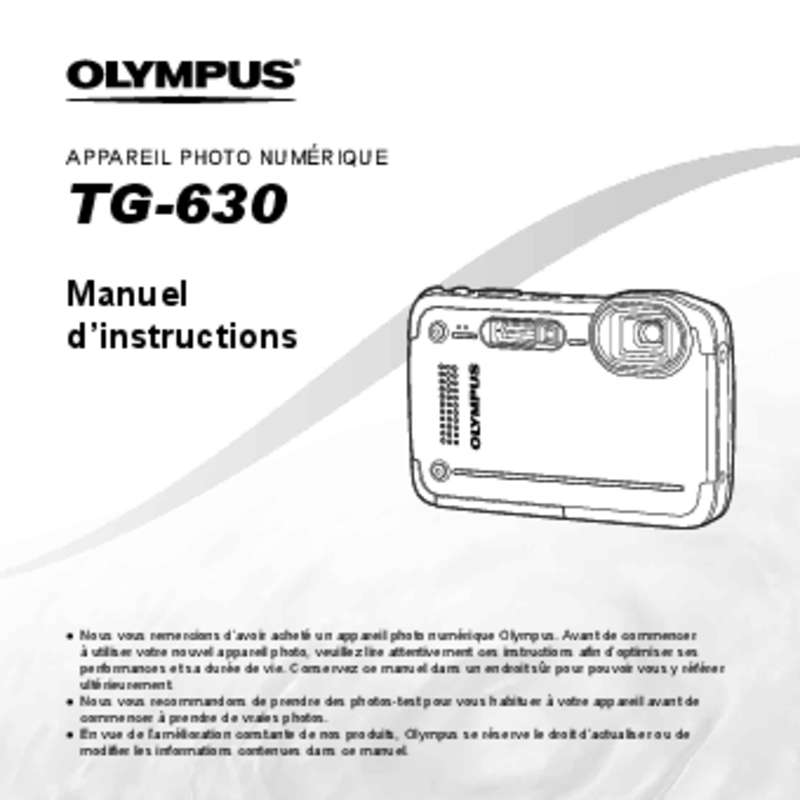 Guide utilisation OLYMPUS TG-630  de la marque OLYMPUS