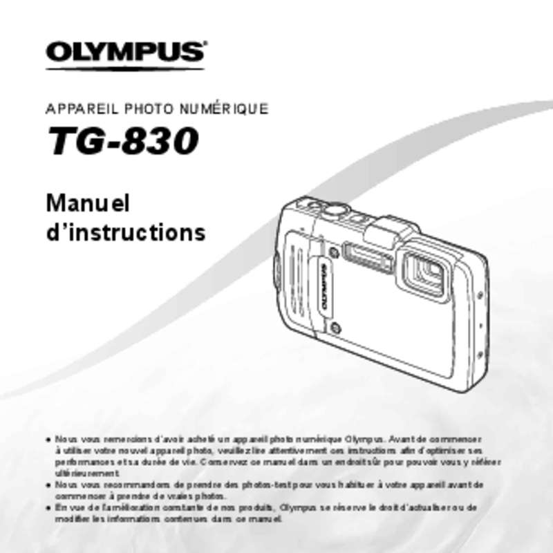 Guide utilisation OLYMPUS TG-830  de la marque OLYMPUS