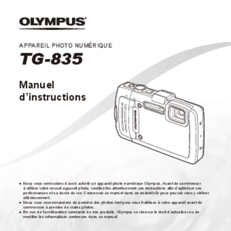 Guide utilisation OLYMPUS TG-835  de la marque OLYMPUS