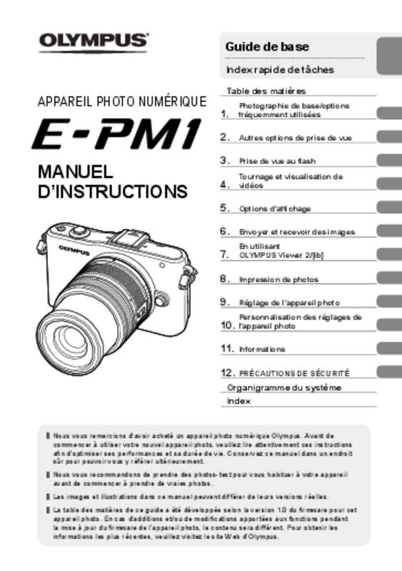 Guide utilisation OLYMPUS PEN E-PM1  de la marque OLYMPUS