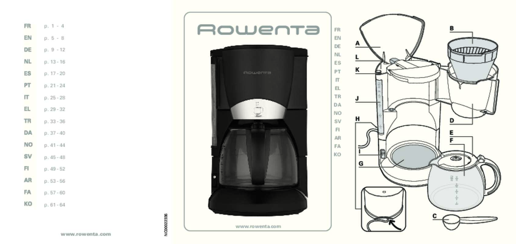 Guide utilisation ROWENTA CT3818 ADAGIO de la marque ROWENTA