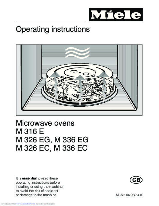 Guide utilisation MIELE M 326 GC-SW de la marque MIELE