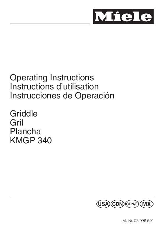 Guide utilisation MIELE KMGP 340 de la marque MIELE