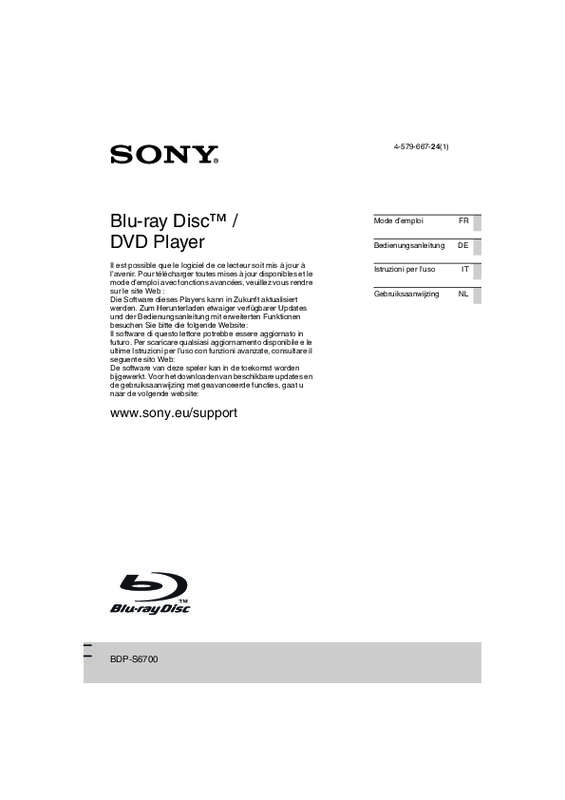 Guide utilisation SONY BDP 6700  de la marque SONY