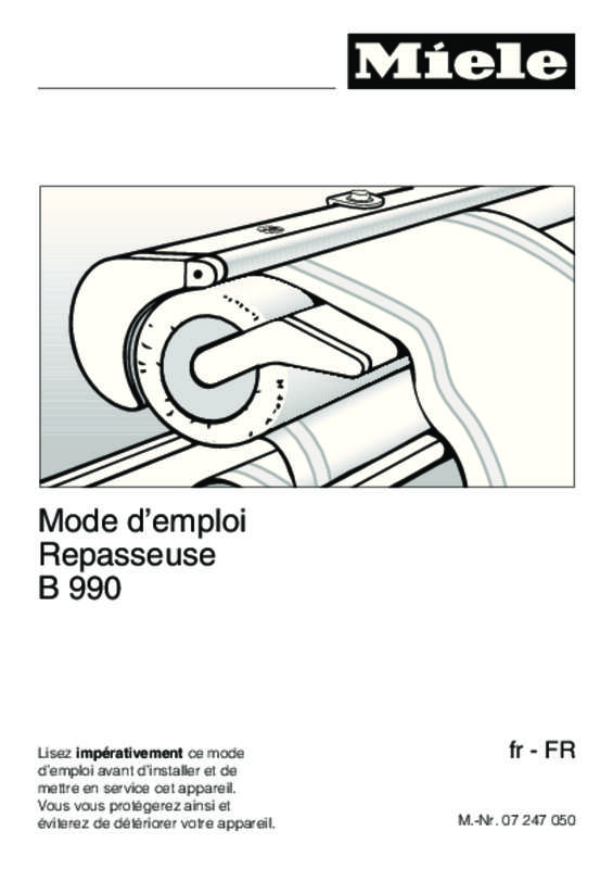 Guide utilisation MIELE B 990  de la marque MIELE