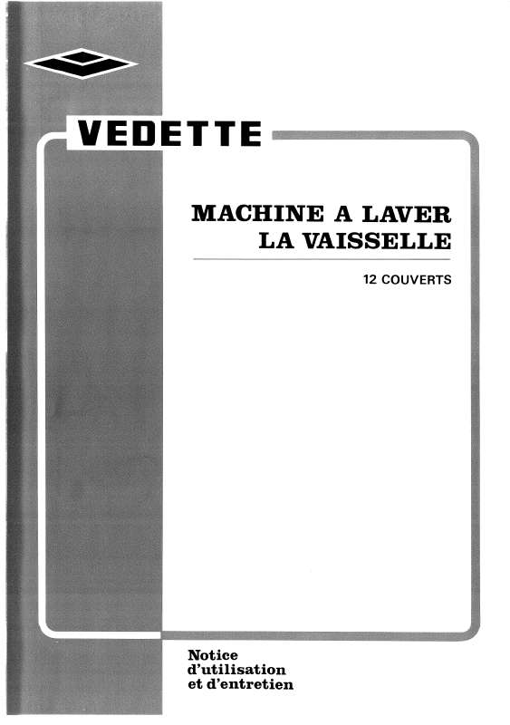 Guide utilisation VEDETTE LV1612 de la marque VEDETTE