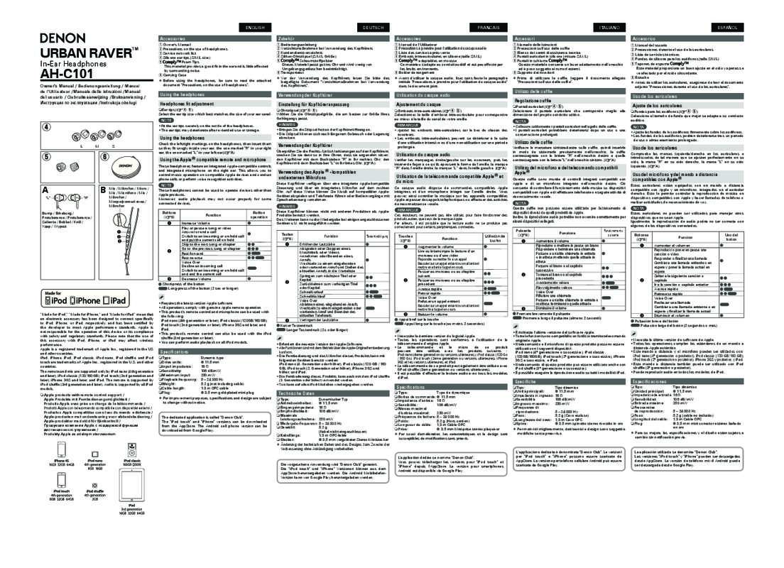 Guide utilisation DENON AH-C101  de la marque DENON