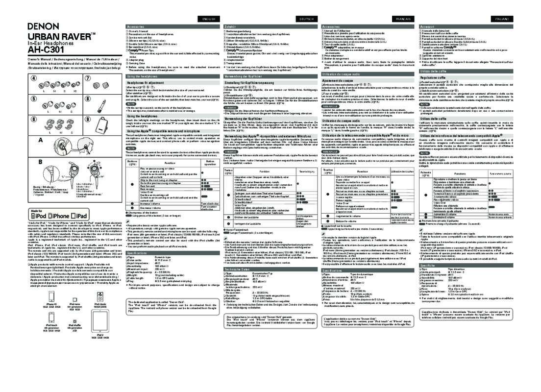 Guide utilisation  DENON AHC-301  de la marque DENON