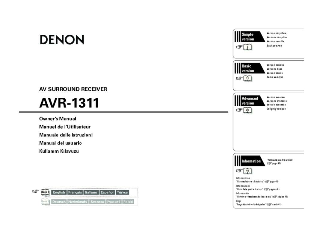 Guide utilisation DENON AVR-1311  de la marque DENON