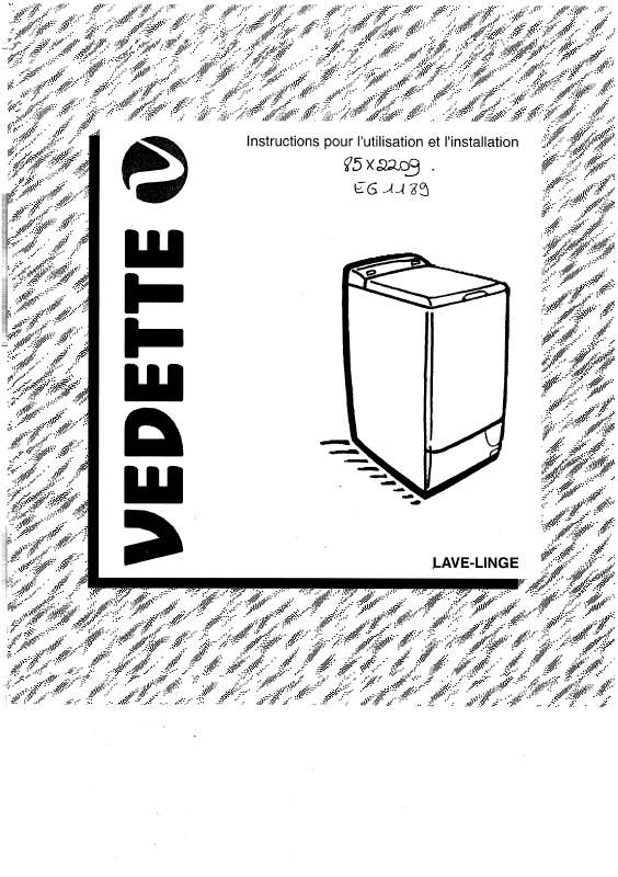Guide utilisation VEDETTE EG1085E de la marque VEDETTE