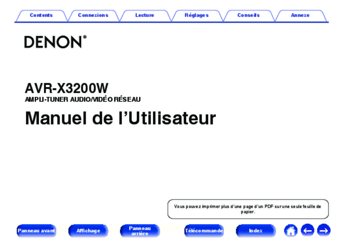Guide utilisation DENON AVRX3200  de la marque DENON