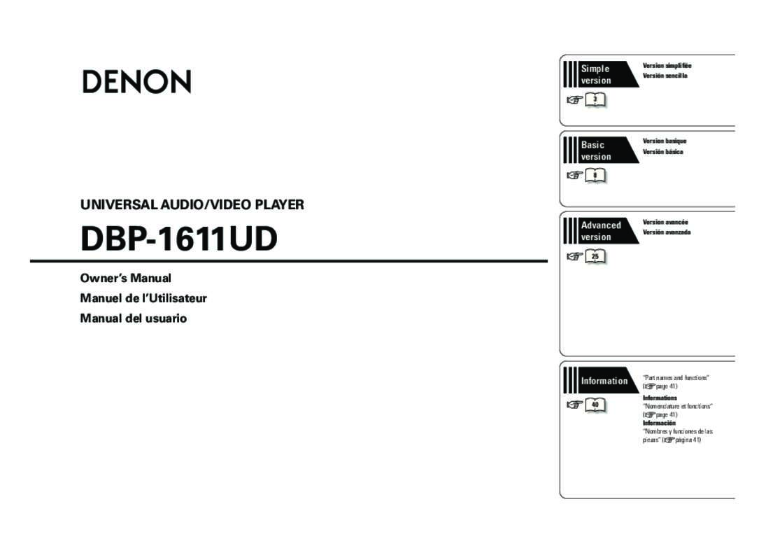 Guide utilisation DENON DBP-1611UD  de la marque DENON