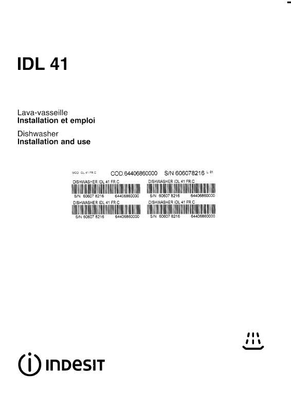 Guide utilisation INDESIT IDL 41 de la marque INDESIT
