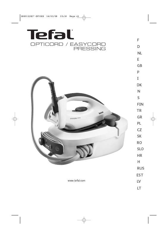 Guide utilisation TEFAL EASYCORD PRESSING  de la marque TEFAL