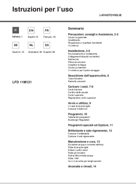 Guide utilisation HOTPOINT LFD 11M121 CX EU de la marque HOTPOINT