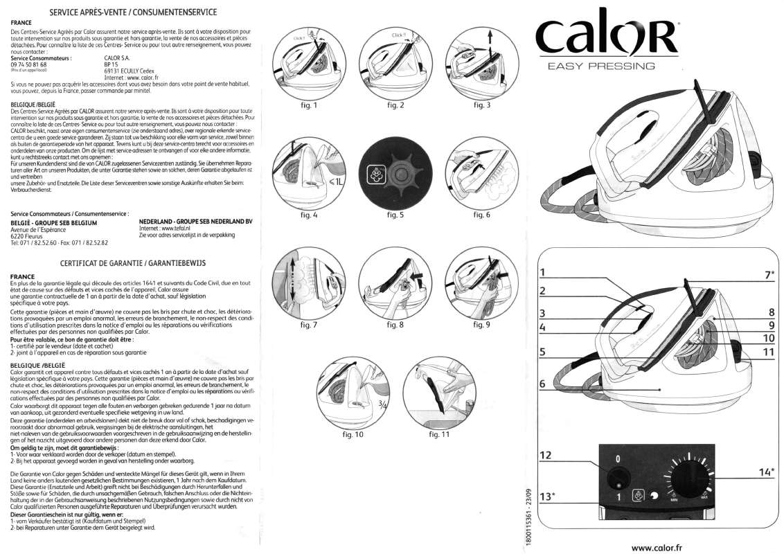 Guide utilisation CALOR EASY PRESSING  de la marque CALOR