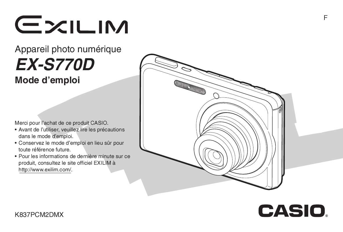 Guide utilisation CASIO EXILIM EX-S770D  de la marque CASIO
