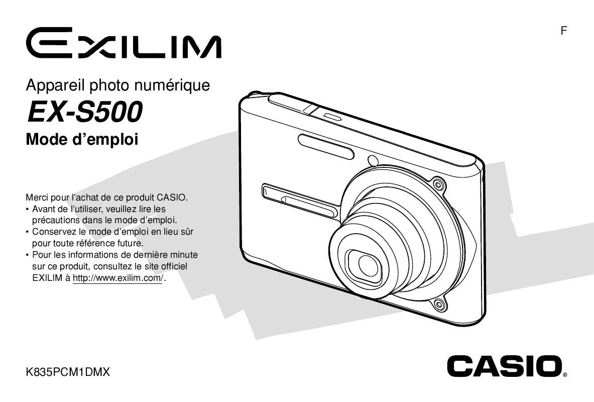 Guide utilisation CASIO EX-S500  de la marque CASIO
