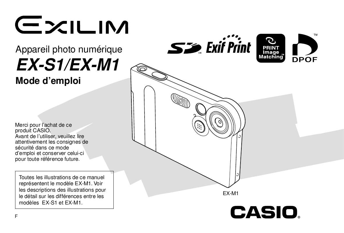 Guide utilisation CASIO EXILIM EX-M1  de la marque CASIO