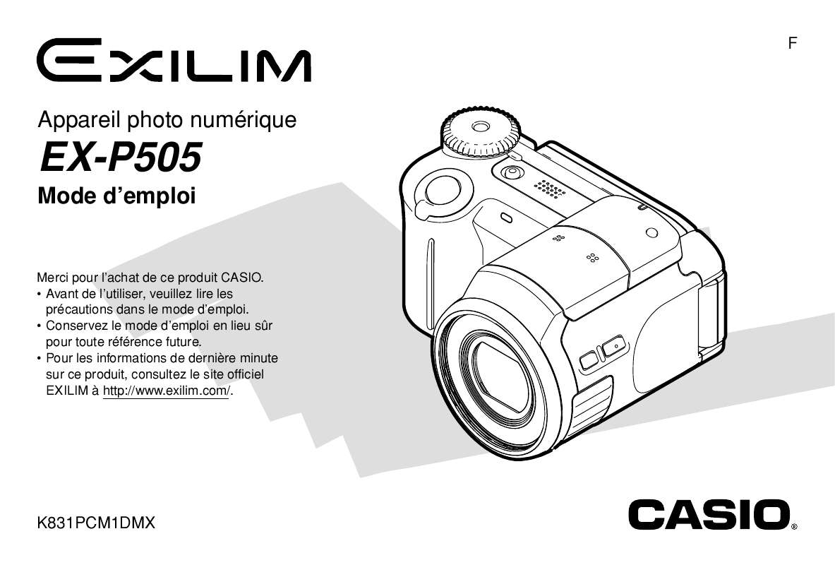 Guide utilisation CASIO EXILIM EX-P505  de la marque CASIO