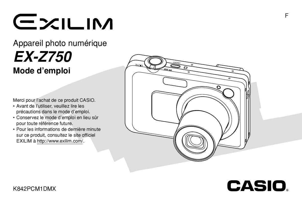 Guide utilisation CASIO EXILIM EX-Z750  de la marque CASIO