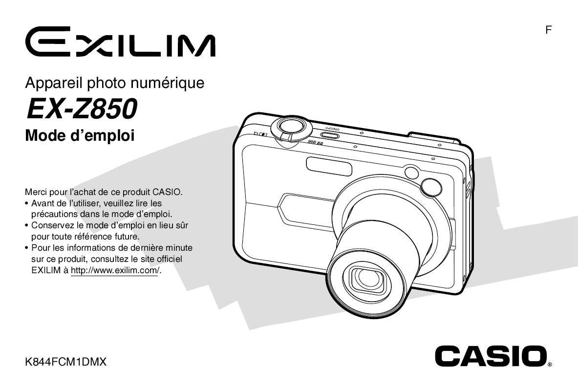 Guide utilisation CASIO EXILIM EX-Z850  de la marque CASIO