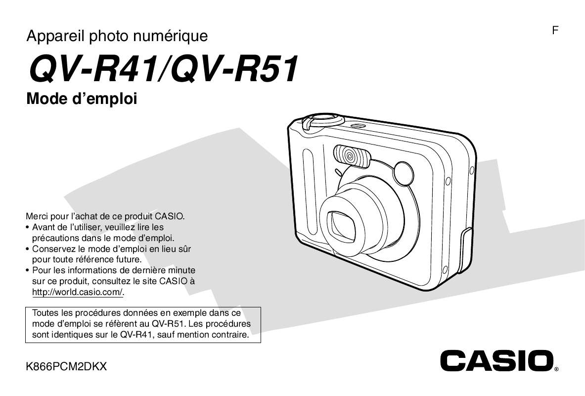 Guide utilisation CASIO QV-R41  de la marque CASIO