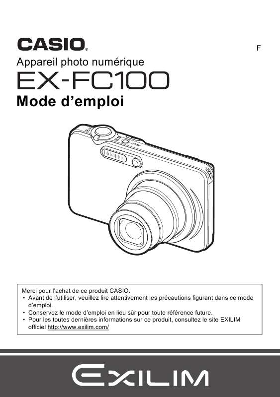 Guide utilisation CASIO EX-FC100  de la marque CASIO