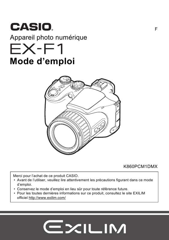 Guide utilisation CASIO EXILIM EX-F1  de la marque CASIO