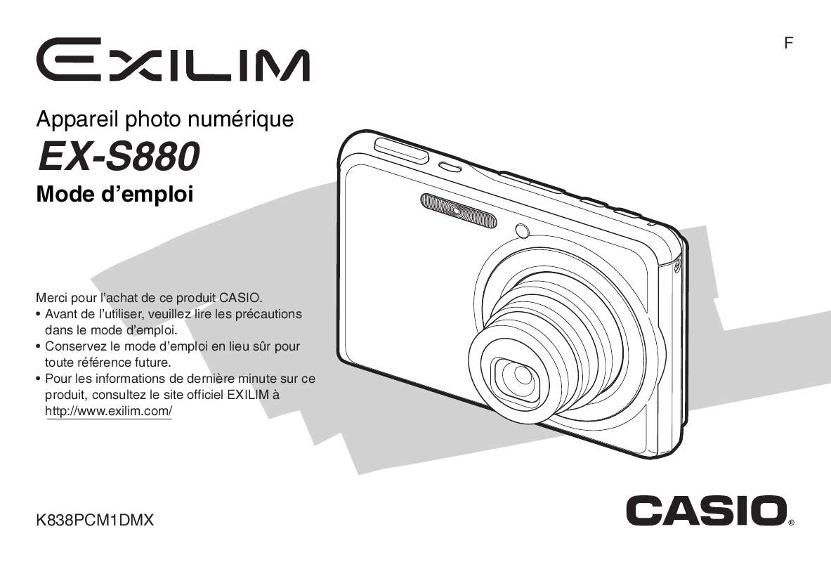 Guide utilisation CASIO EXILIM EX-S880  de la marque CASIO