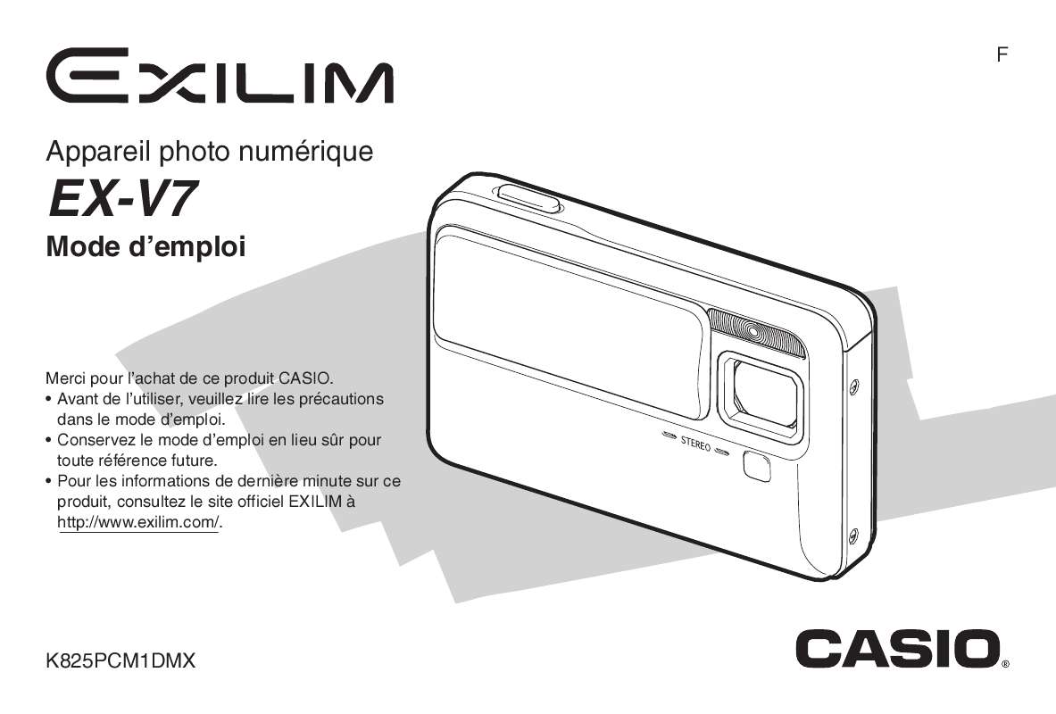 Guide utilisation CASIO EXILIM EX-V7  de la marque CASIO