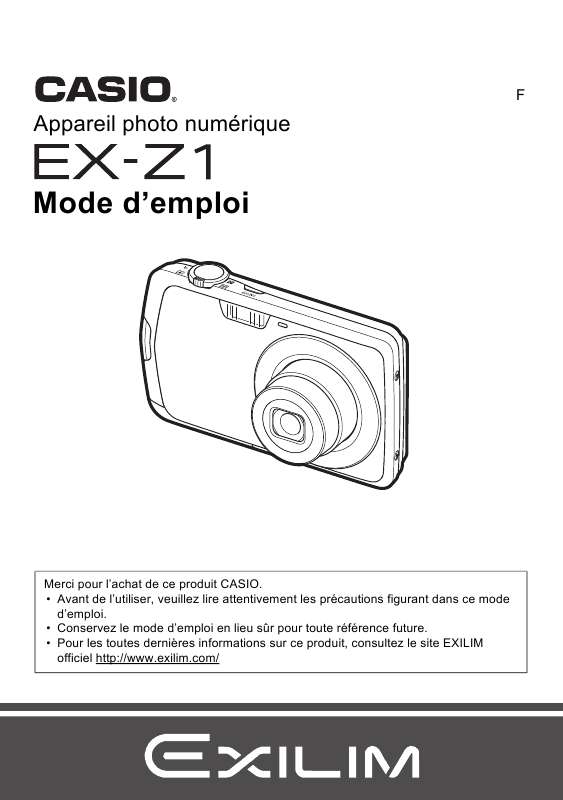Guide utilisation CASIO EXILIM EX-Z1  de la marque CASIO