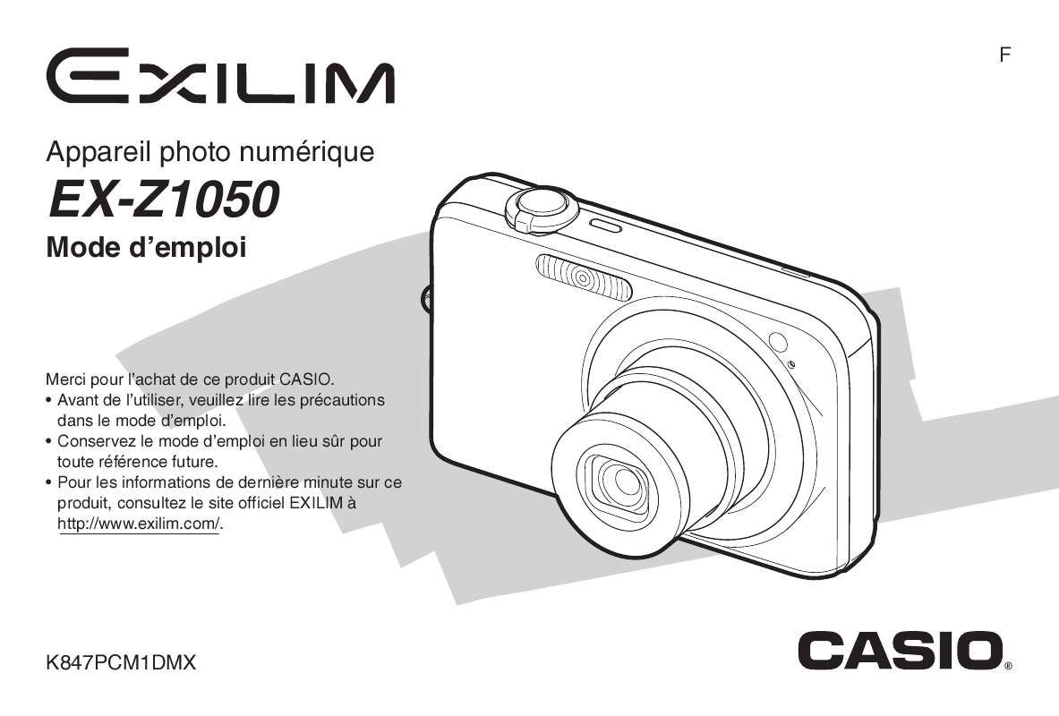 Guide utilisation CASIO EXILIM EX-Z1050  de la marque CASIO