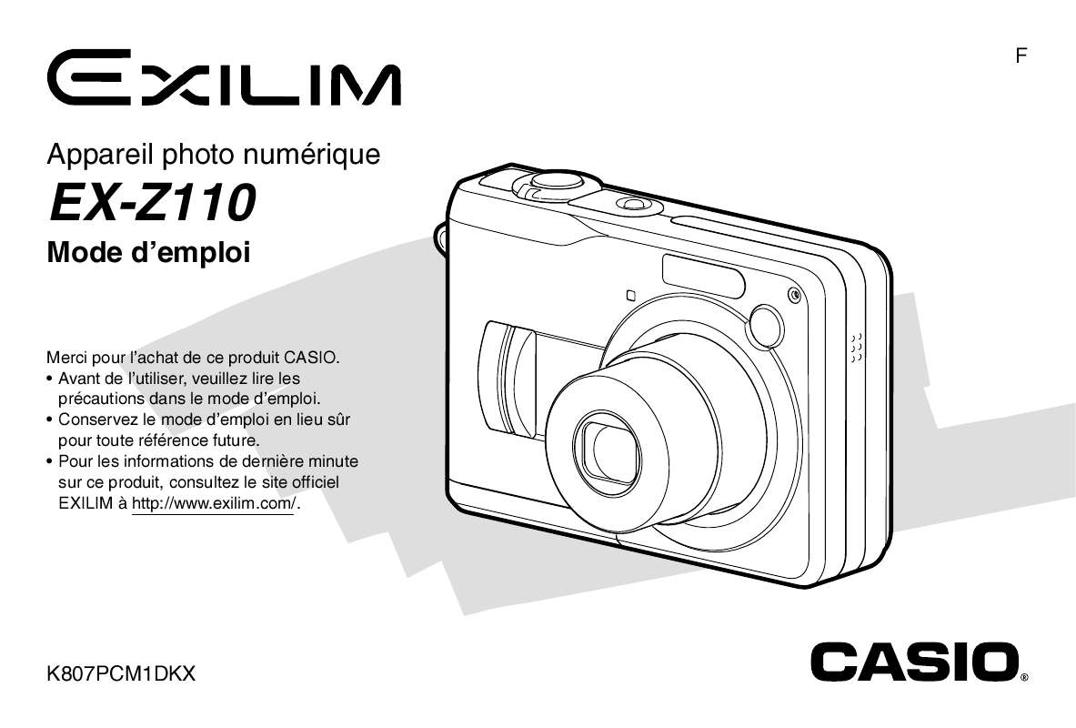 Guide utilisation CASIO EXILIM EX-Z110  de la marque CASIO